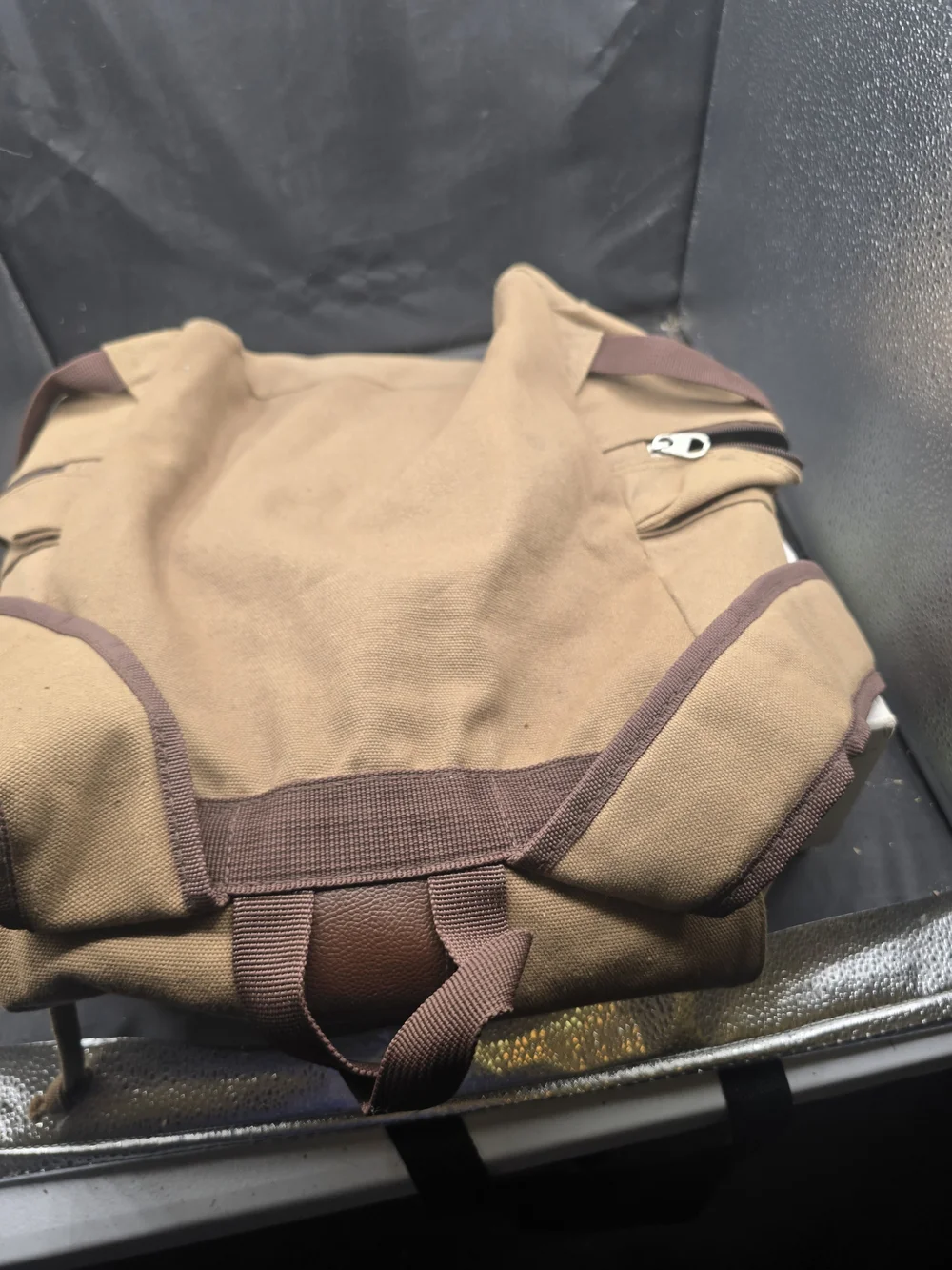 Canvas Brown Backpack with‎ Adjustable Straps